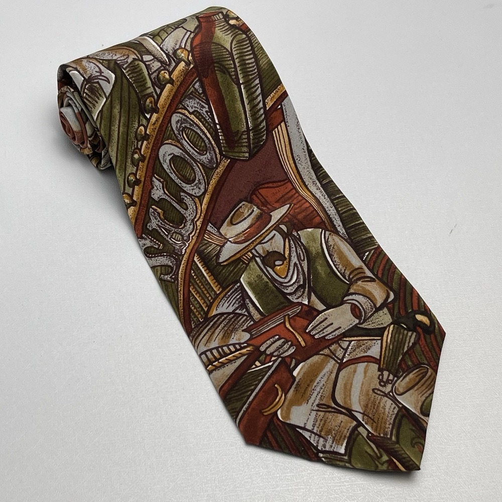 The‎ Beatles Necktie Tie Rocky Racoon Silk Saloon USA Red Gray Green